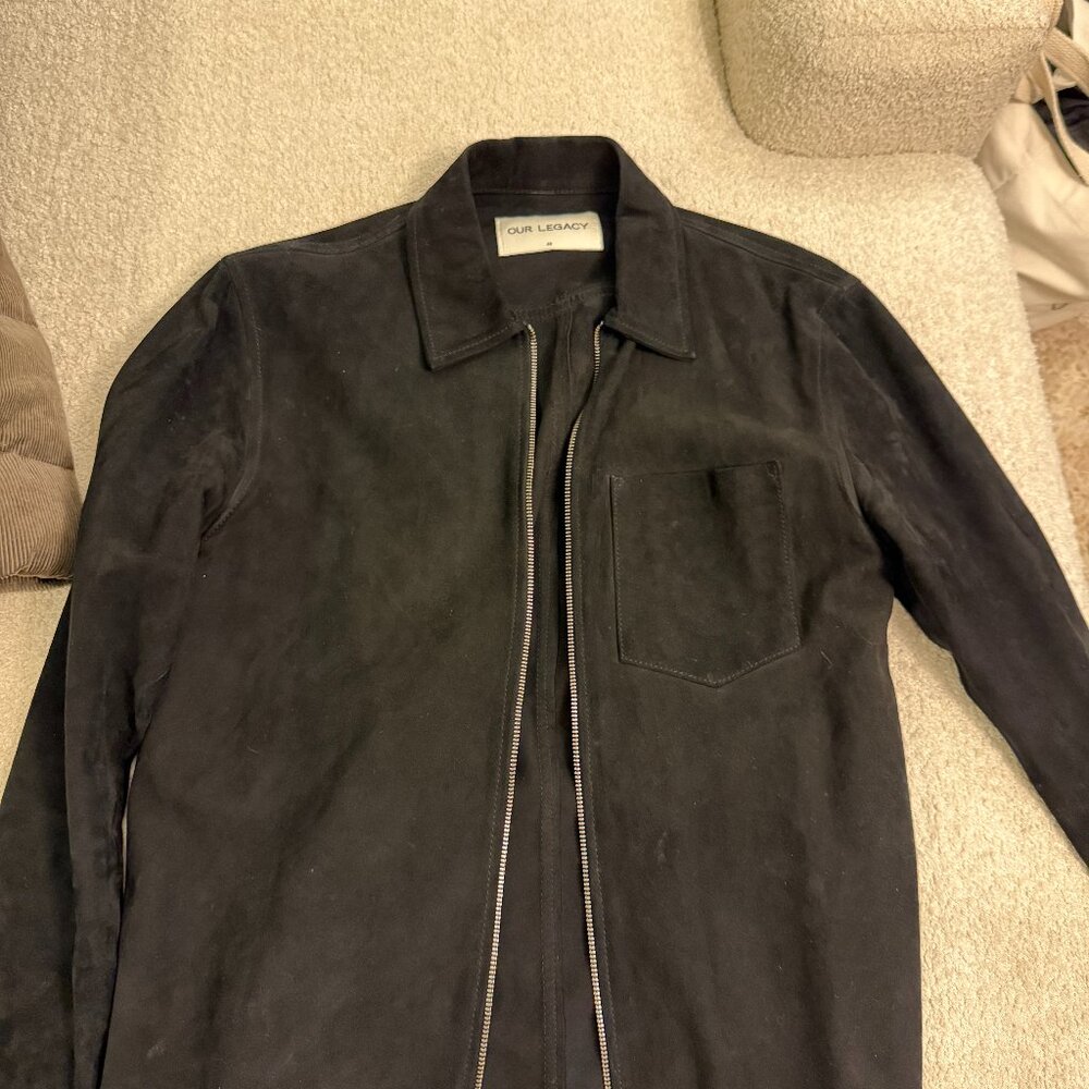 Our Legacy Black Suede Leather Zip Jacket EU 46 (S/M)